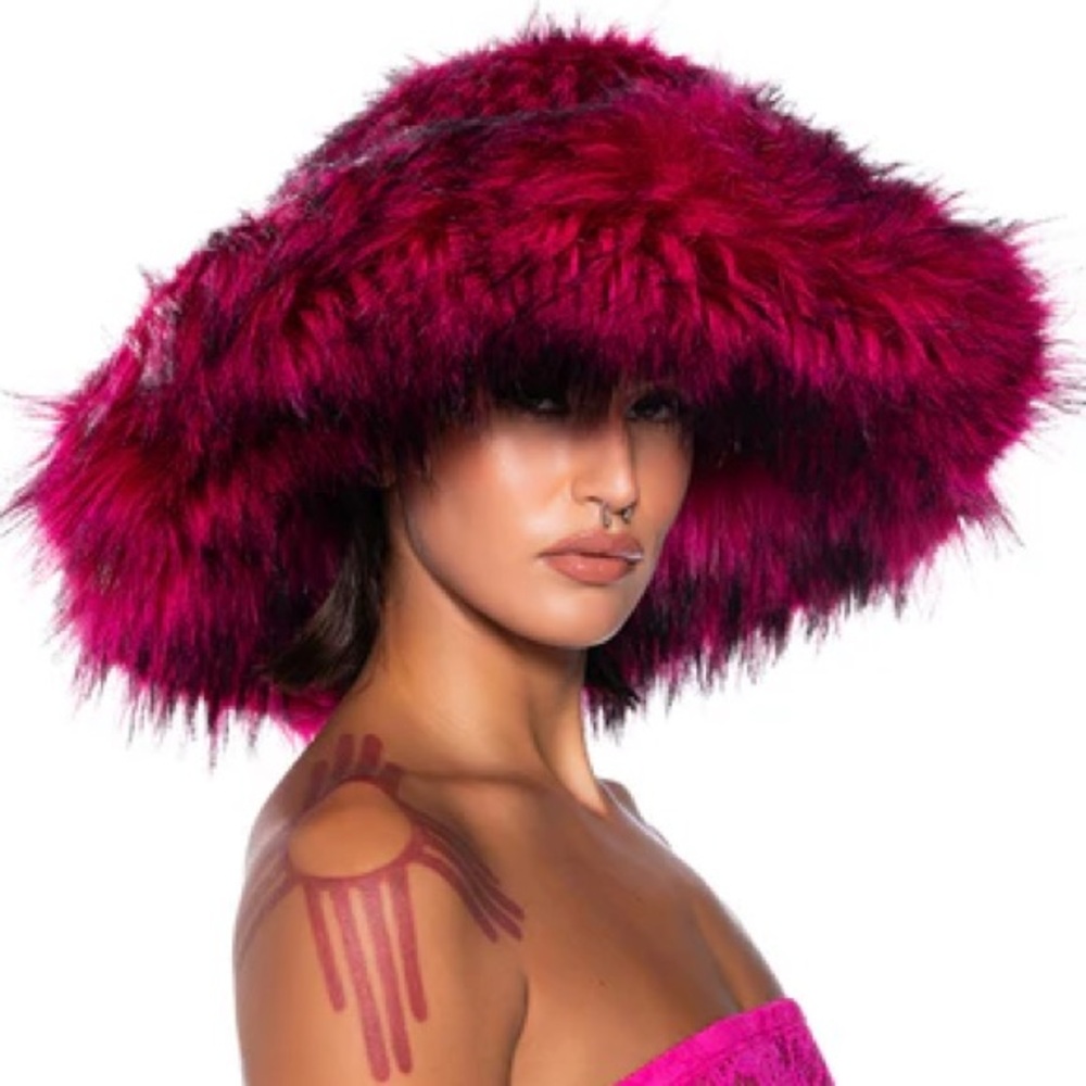 AKIRA Vibrant Pink Fur Hat